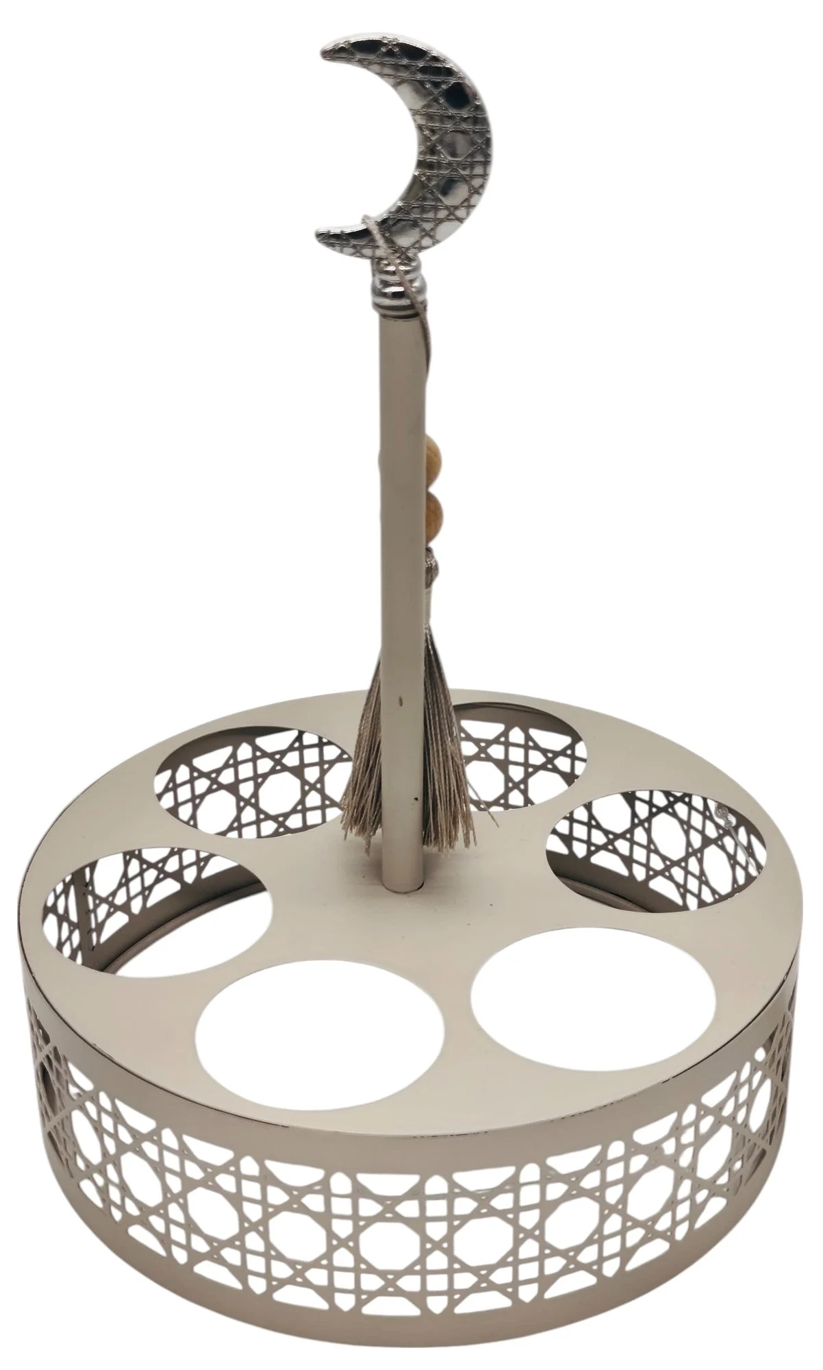 AKDC Round Metal Cup Holder(6 Cup Holding) 19cm, Beige - Image 2