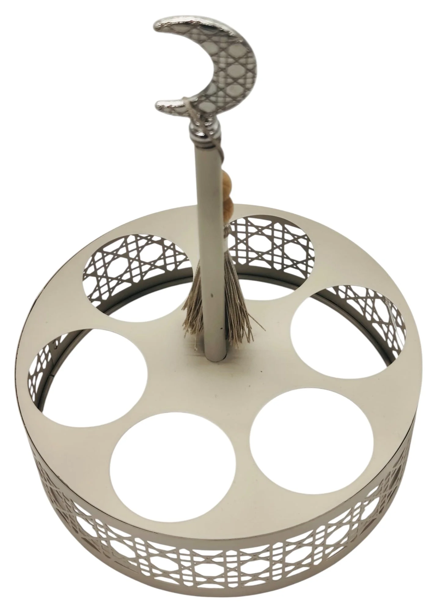 AKDC Round Metal Cup Holder(6 Cup Holding) 19cm, Beige - Image 3