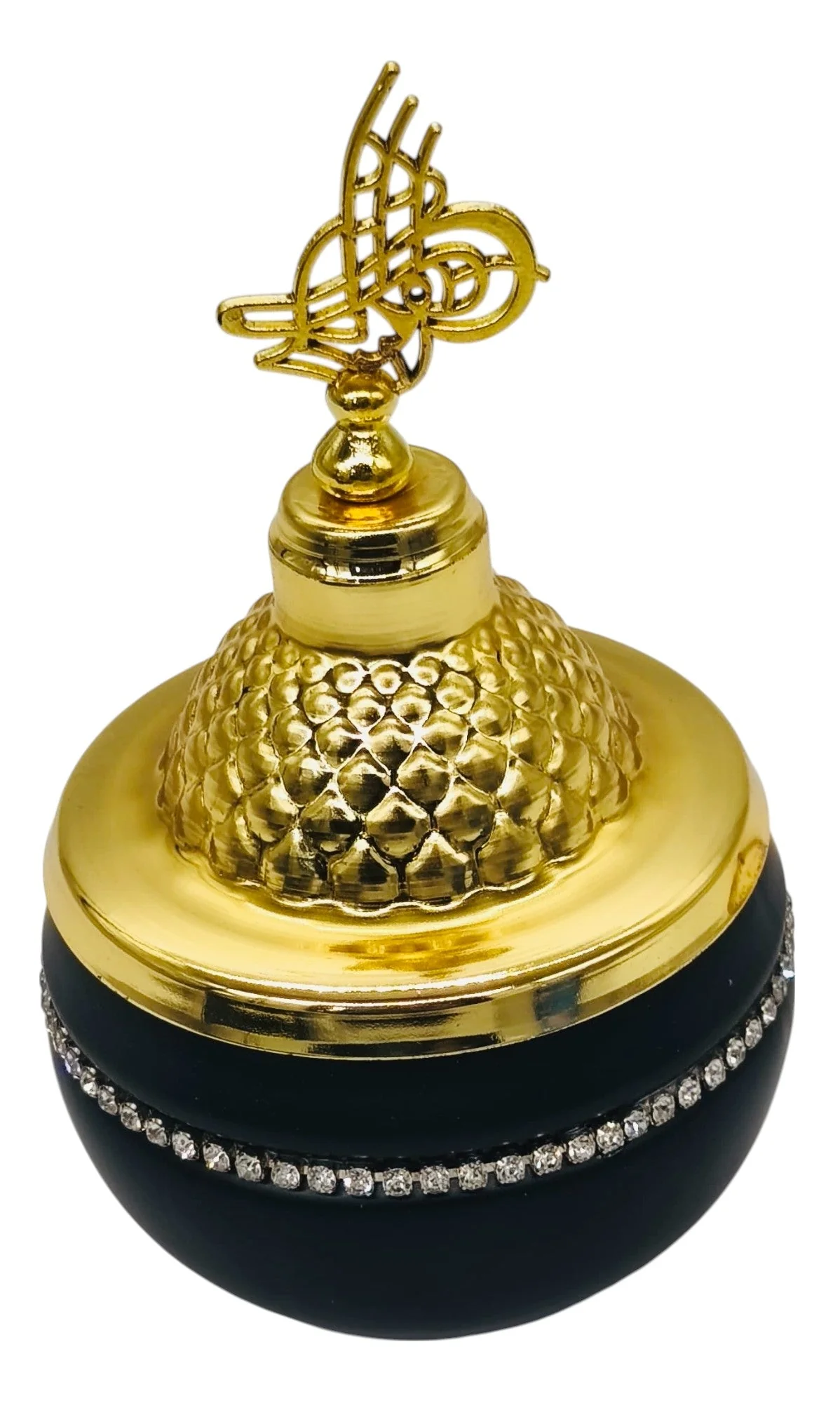 AKDC Round Metal Sugar Pot 15cm*7cm, Black/Gold - Image 2