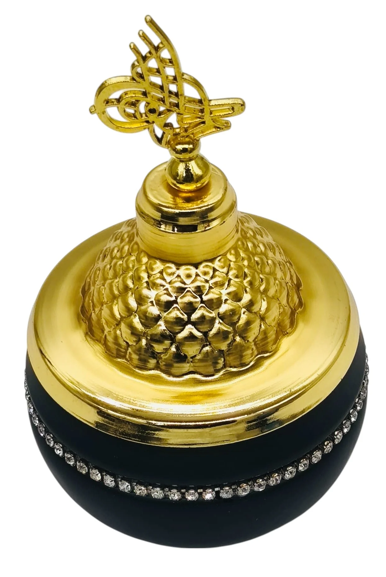 AKDC Round Metal Sugar Pot 15cm*7cm, Black/Gold - Image 4