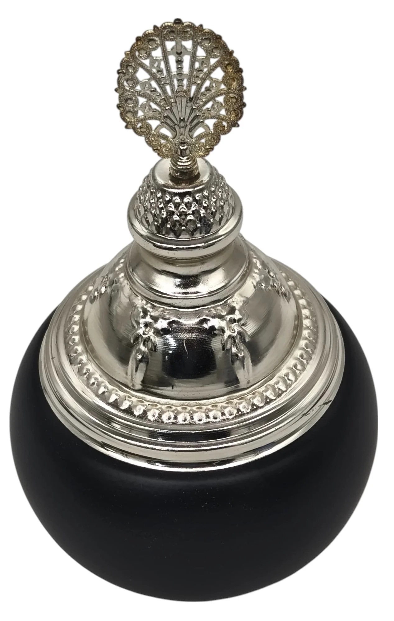 AKDC Round Metal Sugar Pot 20cm*9cm, Black/Silver - Image 2