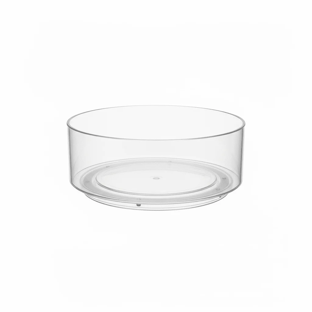 AKDC Round Plastic Rotating Organizer 23cm*8.5cm, Clear & Transparent