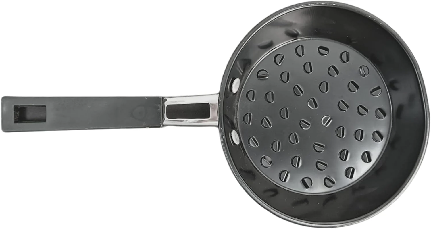 AKDC Round Shape Charcoal Holder With Wooden handle Comfort Grip Basket Charcoal Briquet/Charcoal Fuel Holders, Charcoal Baskets For Camping Hiking Outdoor use