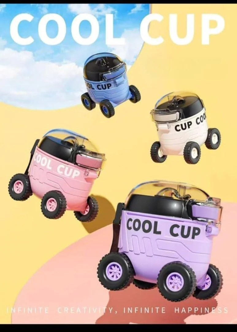AKDC Cool Cup Rover Water Bottle 550ml, PP Material Body, Purple - Image 2