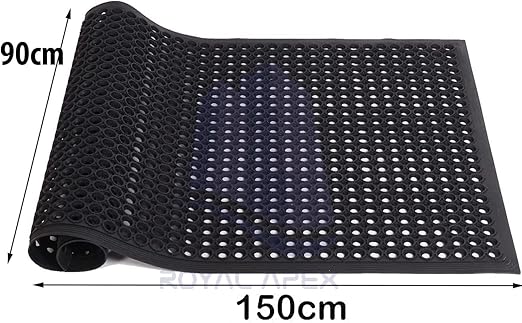 AKDC Rubber Mat 150 x 90 cm Large Outdoor Rubber Floor Entrance Mat with Holes Anti Fatigue None Slip Commercial for Industrial Kitchen Restaurant etc - Image 5