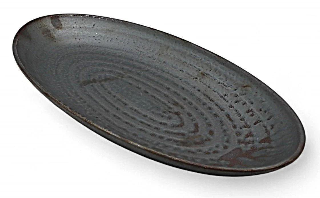 AKDC Rustic Oval Ceramic Bowl – 37×18.5 cm, Unique Artisan Craft