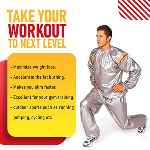 AKDC 1-Pair Sauna Suit for Men & Women Size-L,Soft Waterproof Vinyl Fabric - Image 2