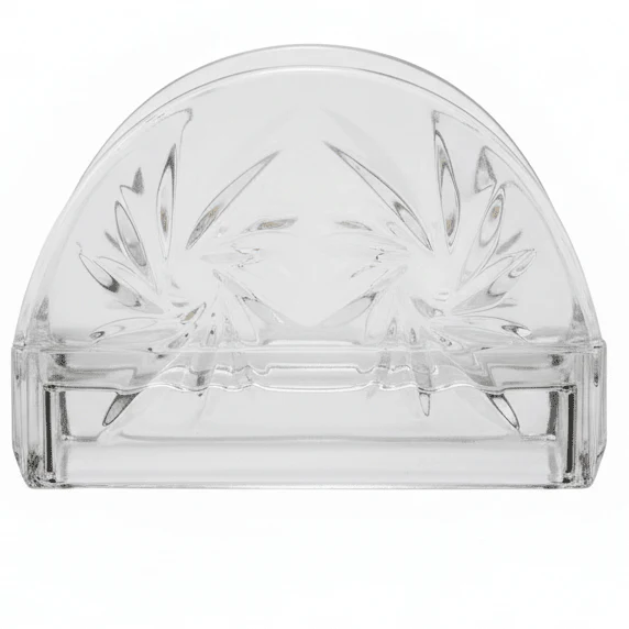 AKDC semi circle Glass Napkin Holder – Premium Decorative Tabletop Tissue Stand for Dining & Home Décor 10×12 cm