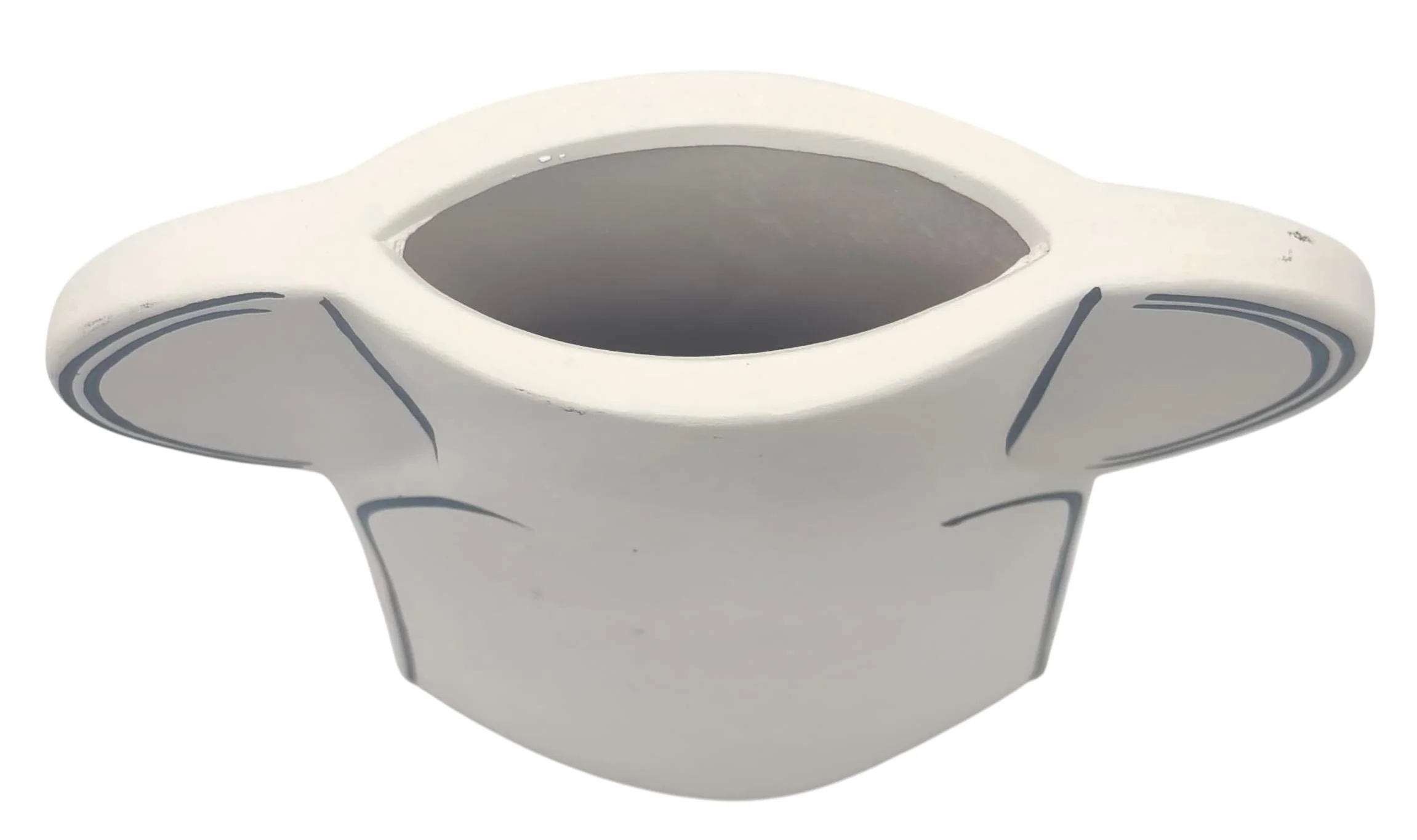 AKDC Silhouette Decorative Clay Flower Vase 16.5cm*5cm*22.5cm, White and Blue - Image 3