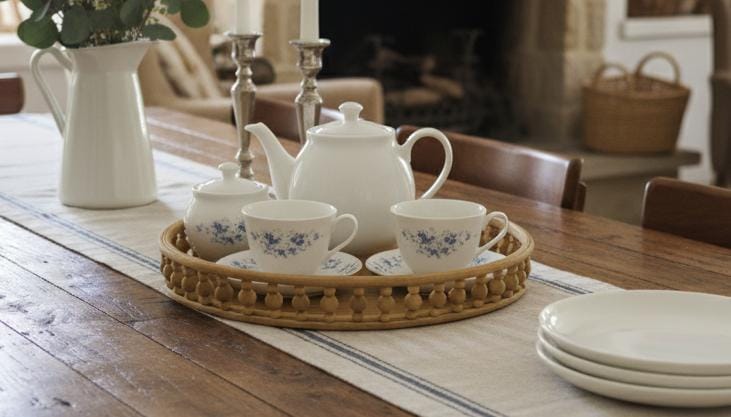 AKDC Small Bamboo Oval Tray 35×25×5 cm – Natural Wooden Serving & Display Tray - Image 2