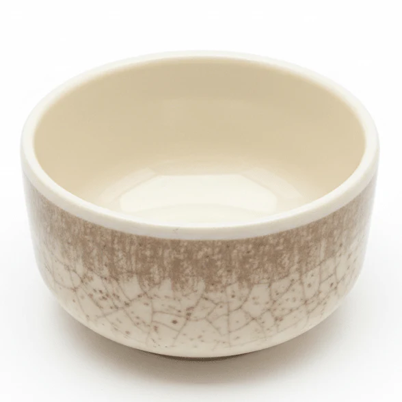 AKDC Small Cream Brown Crackle Round Melamine Soup Bowl Heat Resistant Serving Bowl for Soups, Snacks and Sides – 3.5 Inch