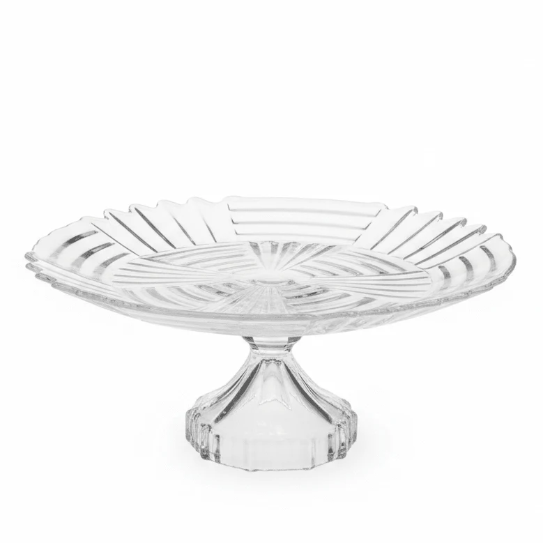 AKDC Small Footed Glass Cake Stand – Compact Dessert Display Stand for Cakes, Cupcakes & Pastries 15×8 cm