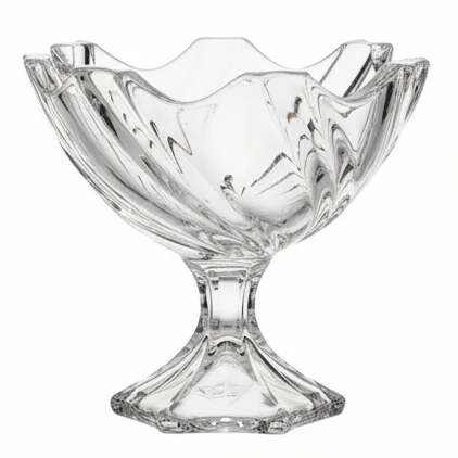 AKDC Small Footed Glass Fruit Bowl – Mini Elevated Bowl for Fruit, Dessert & Snack Serving 12×12 cm