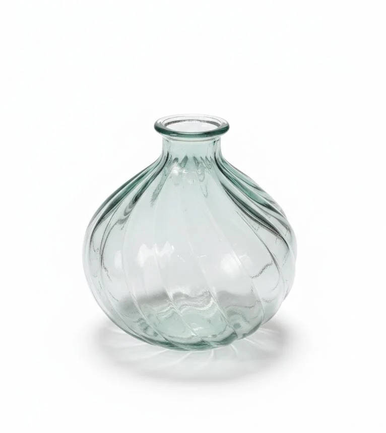 AKDC Small Transparent Glass Vase – 17 cm Simple Modern Home Décor