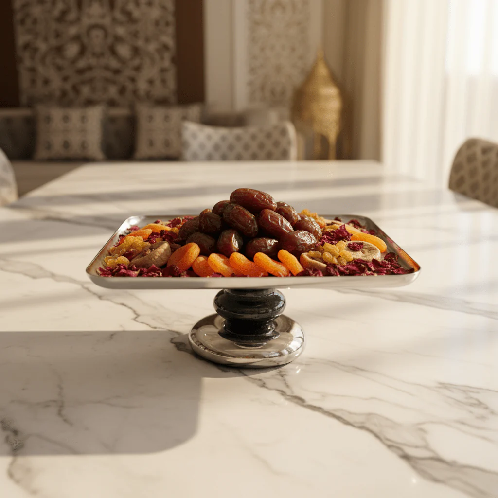 AKDC Square Elegant Footed Candy Tray – Luxury Metal Dessert Serving Tray for Table Decoration & Hosting – 20x16 cm - Image 2