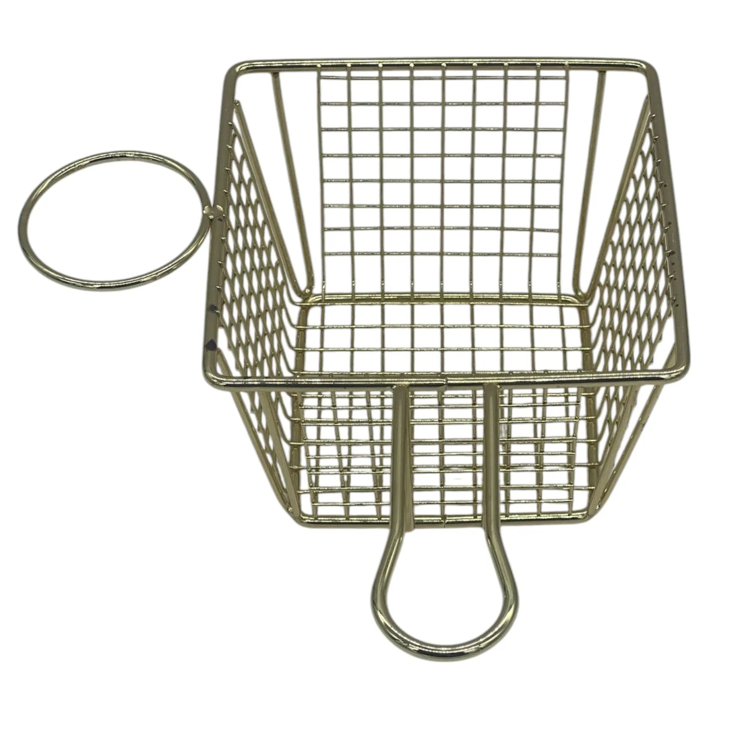 AKDC Stainless Golden Square Fryer Basket French Fries Basket Kitchen Frying Basket for Chips, Onion Rings Chicken Nugget Popcorn-13cmX8cm-Golden - Image 3