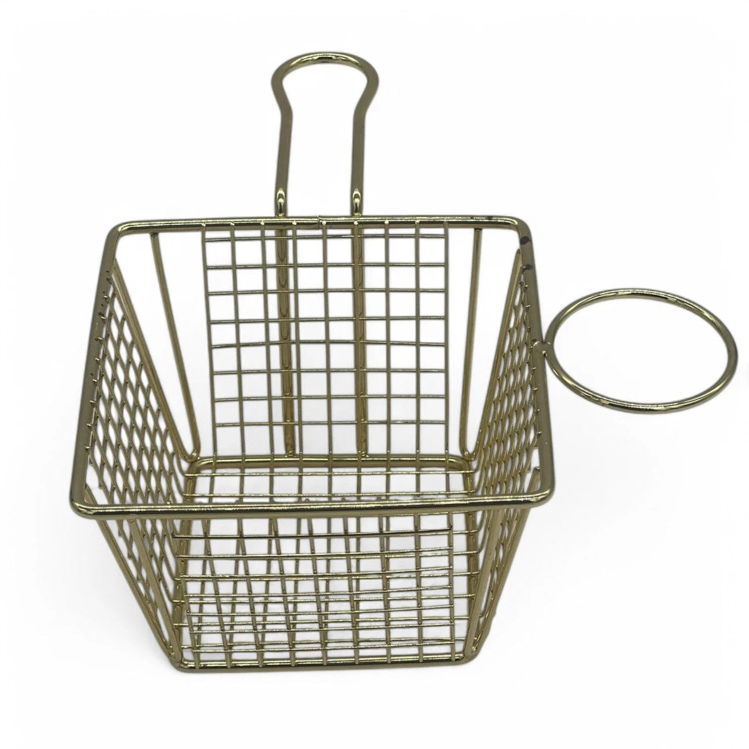AKDC Stainless Golden Square Fryer Basket French Fries Basket Kitchen Frying Basket for Chips, Onion Rings Chicken Nugget Popcorn-13cmX8cm-Golden - Image 4