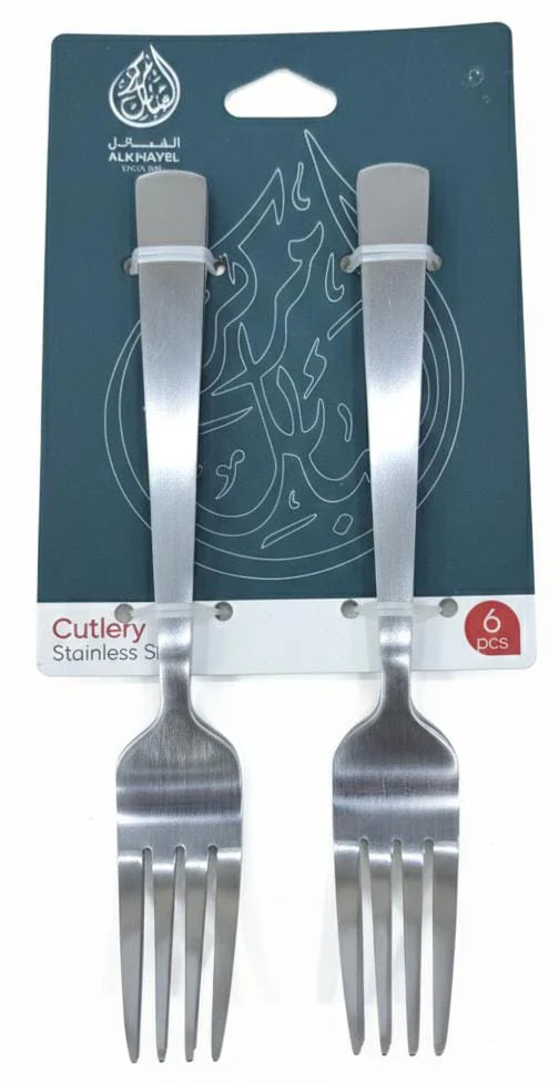 AKDC Stainless Steel Dessert Fork Set – 6 Pcs, 13 cm,Silver Unique Design 9