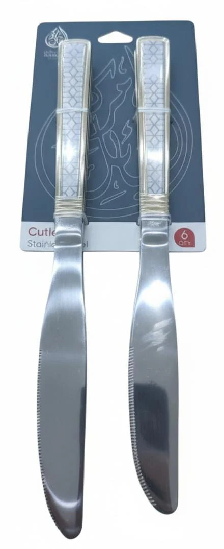 AKDC Stainless Steel Dinner Knife Set of 6 Pieces – Silver & Gold Antique Style Finish