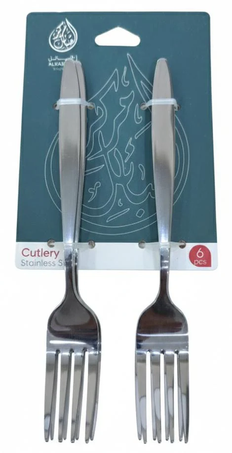 AKDC Stainless Steel Fork Set – 6 Pcs, 15 cm,Silver Premium Decorative Design 13