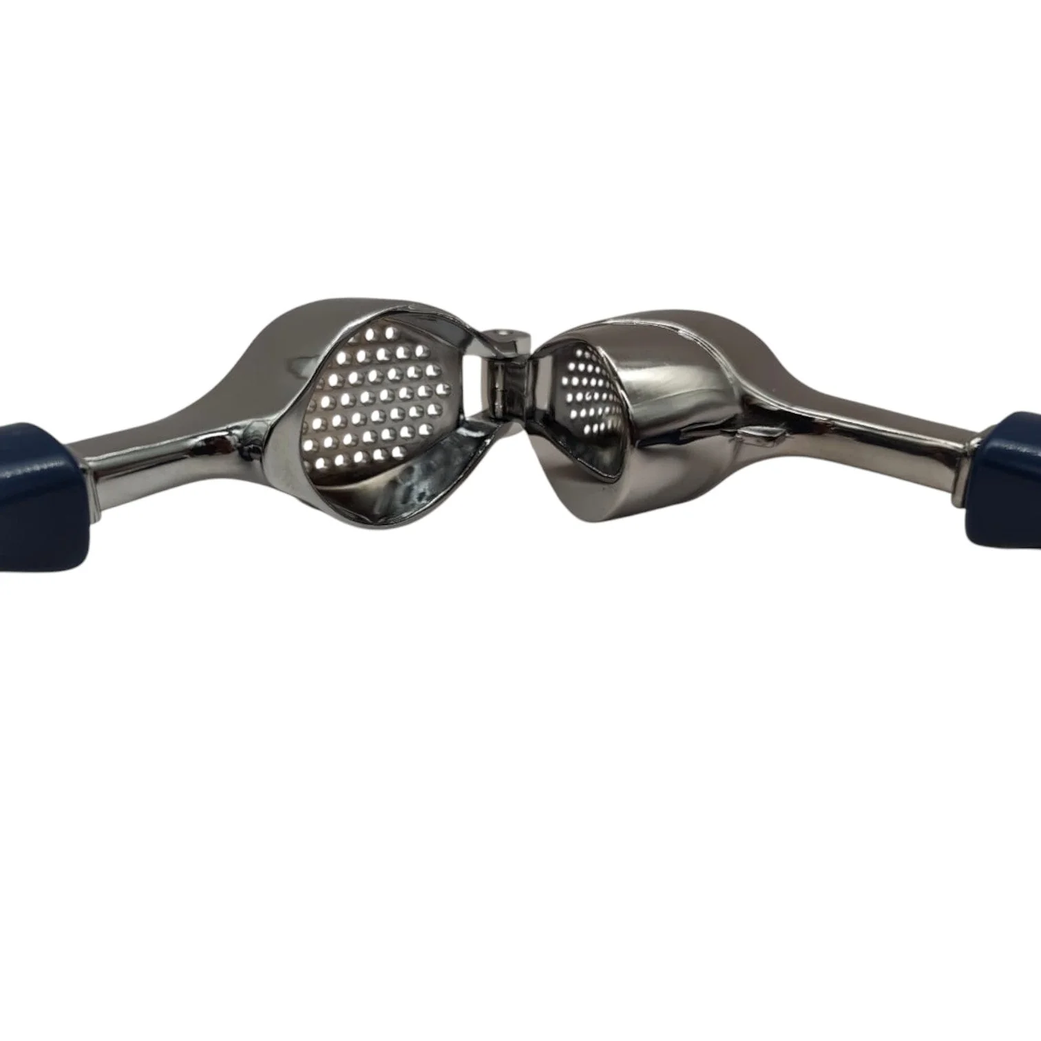 AKDC Stainless Steel Garlic Press, Heavy-Duty Garlic Squeezing Tool Effortless Garlic Crusher-20cm-Blue&Steel - Image 4