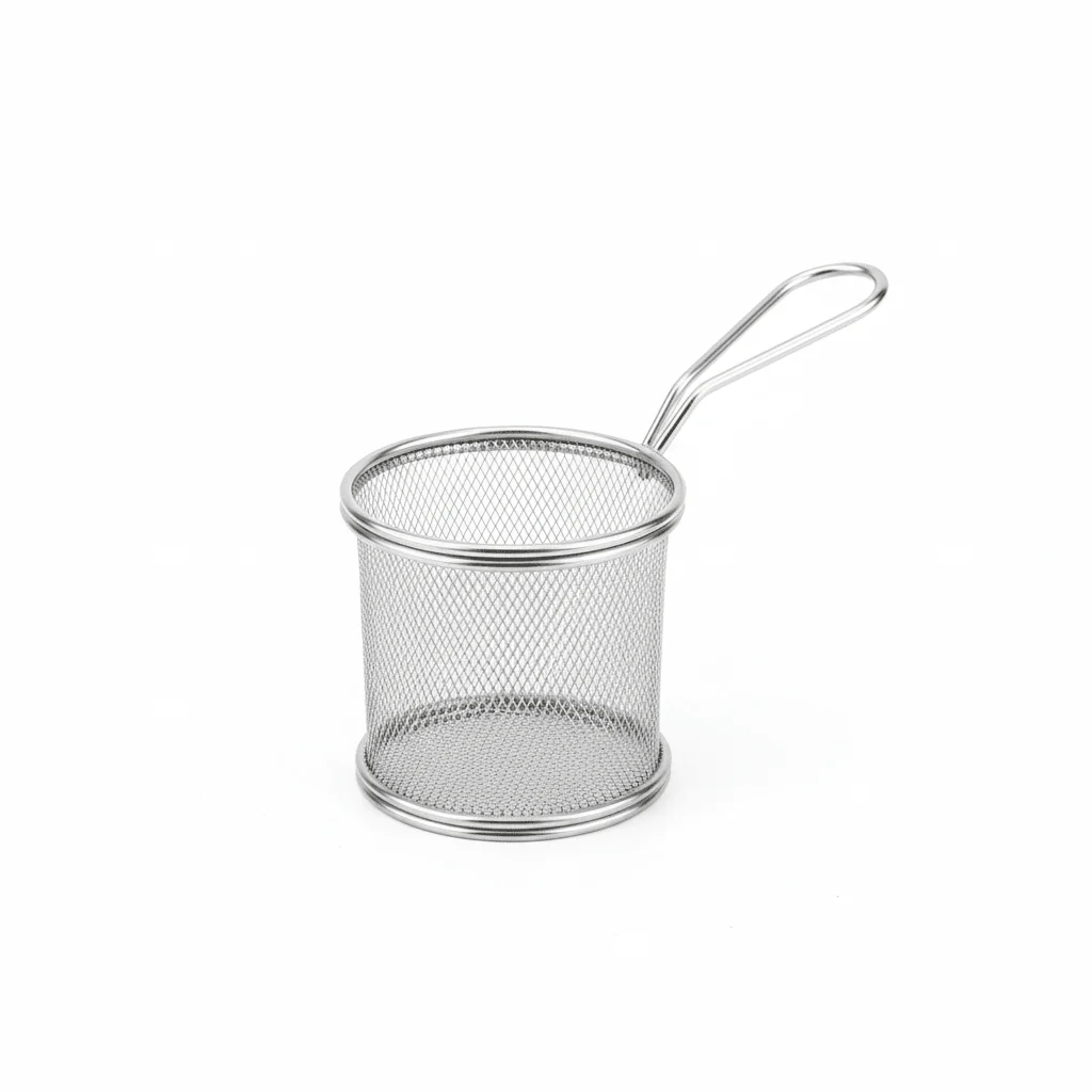 AKDC Mini Stainless Steel Snack Mesh Fries Holder (17×9×9 cm)