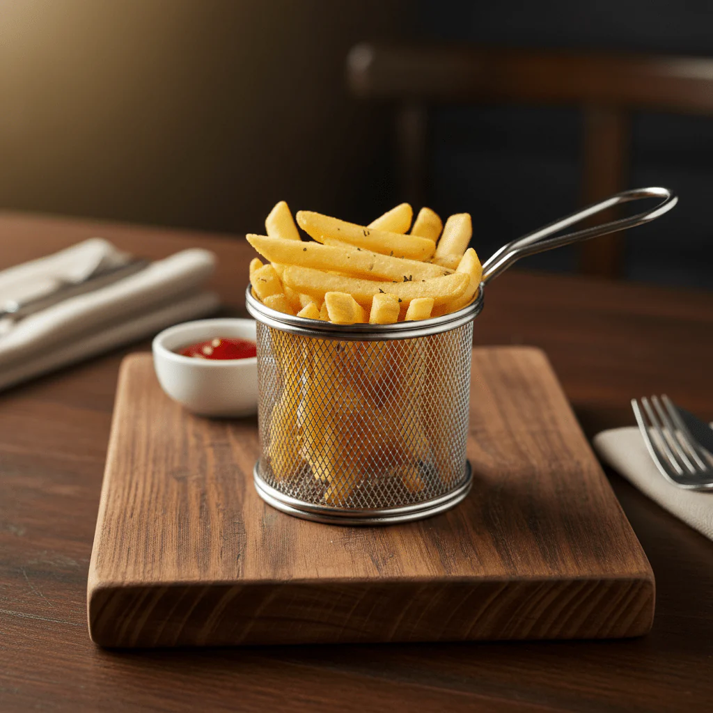 AKDC Mini Stainless Steel Snack Mesh Fries Holder (17×9×9 cm) - Image 2