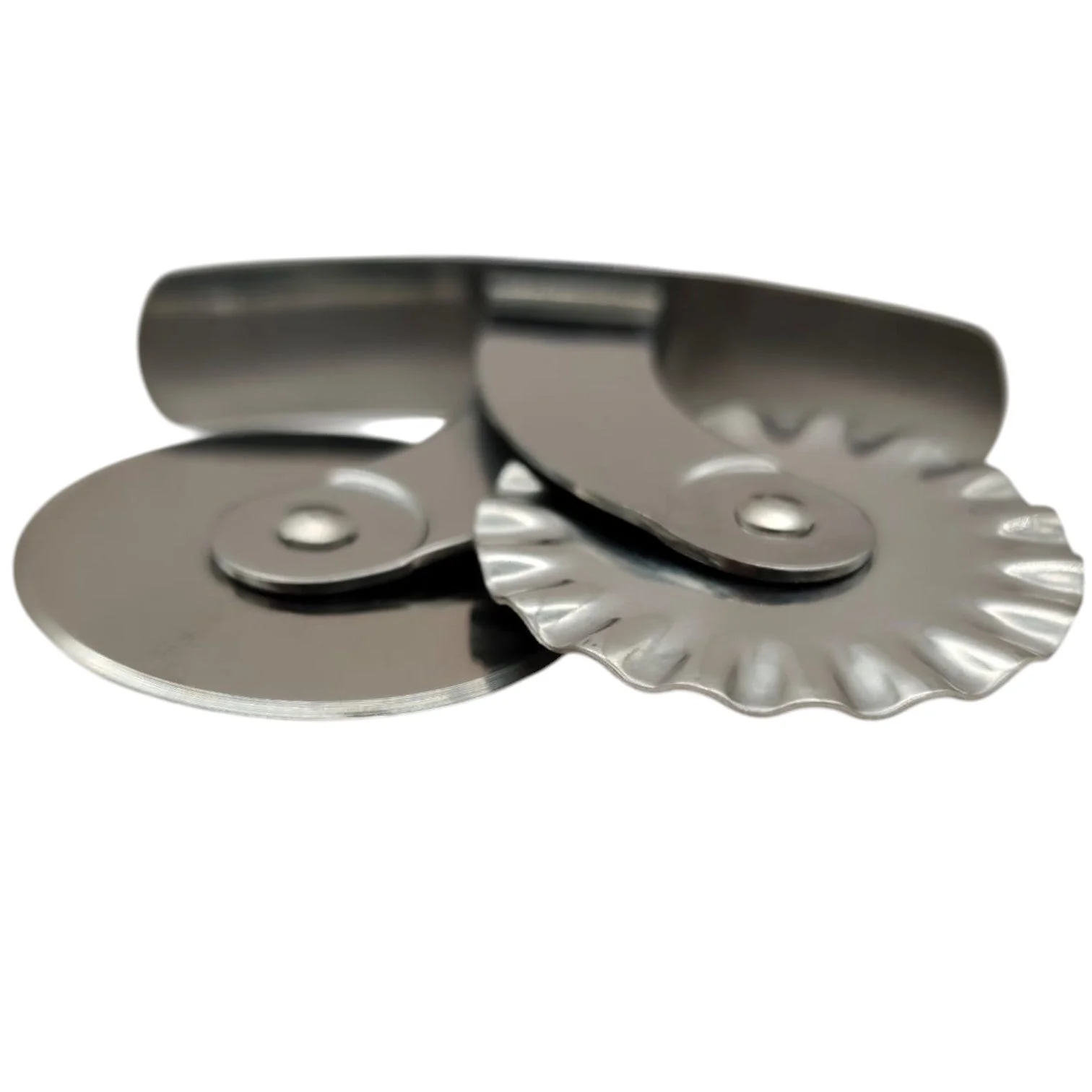 AKDC Stainless Steel Pastry cutter wheel Pasta Maker Cutter Wheel Pie Crust Cutter Premium Double Cutter Wheel Pizza Cutter Perfect for Pasta Crinkle Cuts Biscuits pastry and Ravioli for Home and Kitchen Plastic Handle-18cmX7cm-Blue&Steel - Image 2