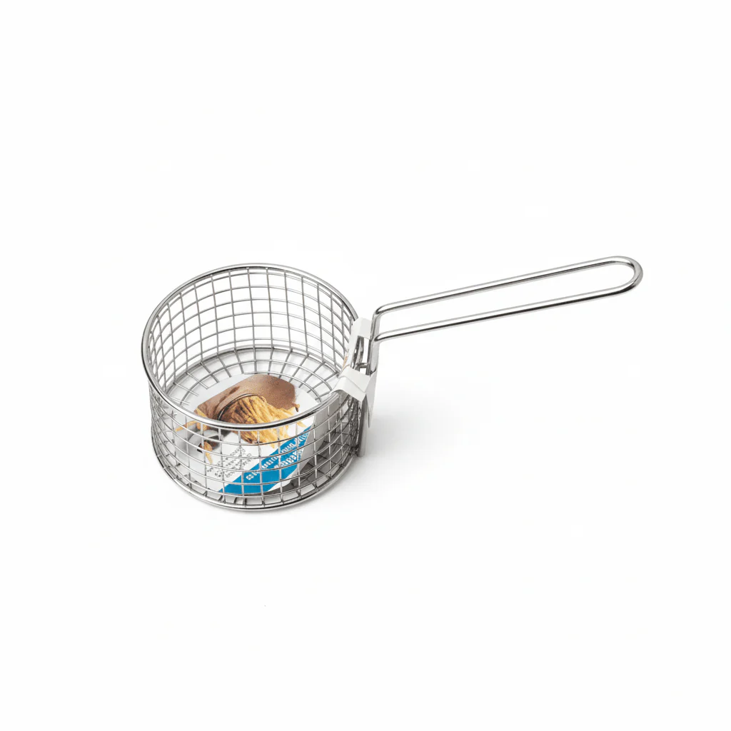 AKDC Mini Stainless Steel Round French Fries Strainer With Handle (20×10×7 cm)