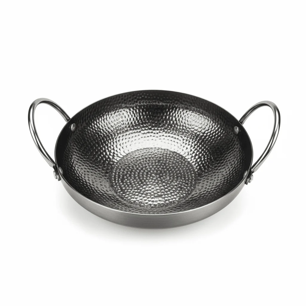 AKDC Hammered Stainless Steel Round Pan With Handle -24cm