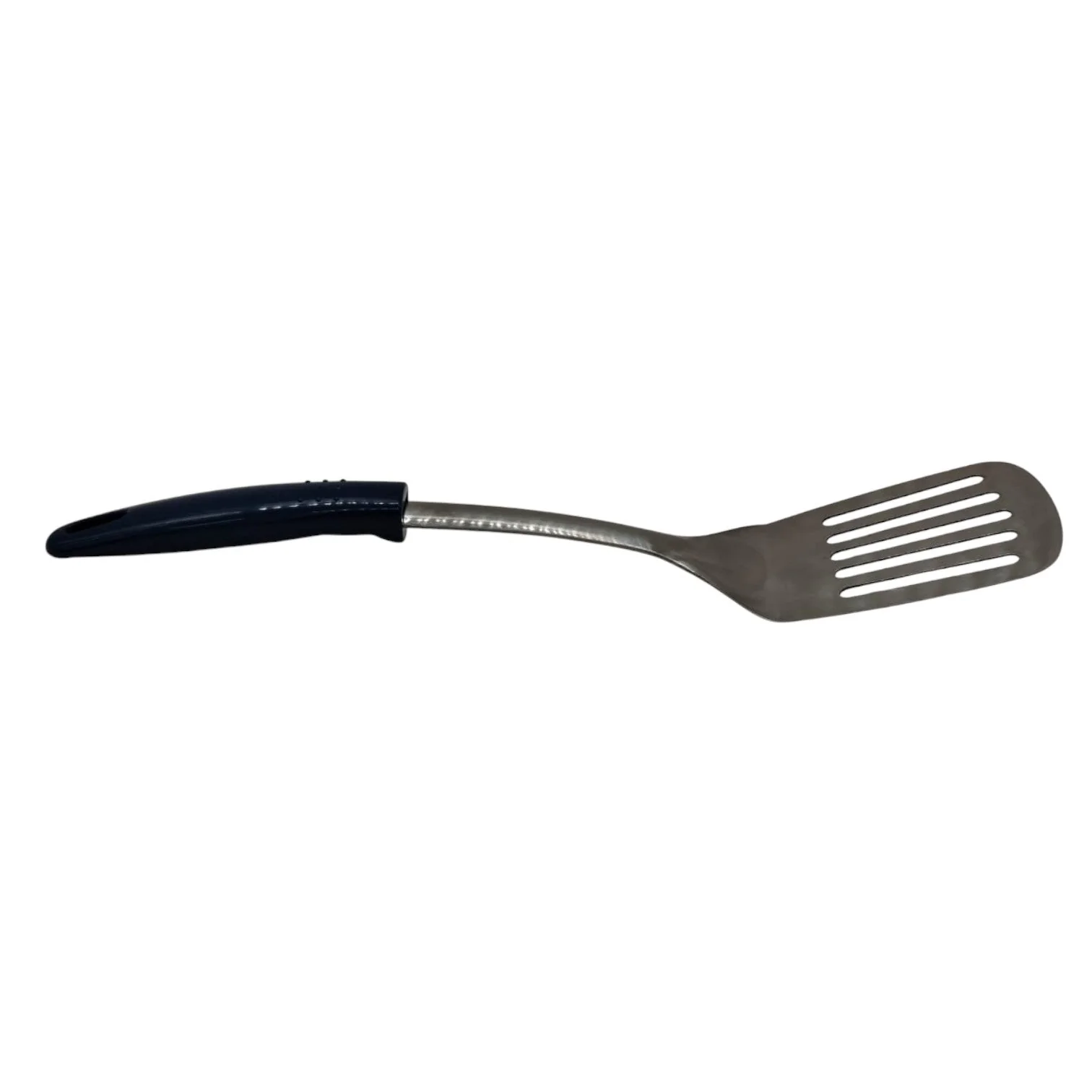 AKDC Stainless Steel Slotted Turner Plastic Handle Pancake Flipper  Omlete Flipper-34cm-Blue&Steel - Image 3
