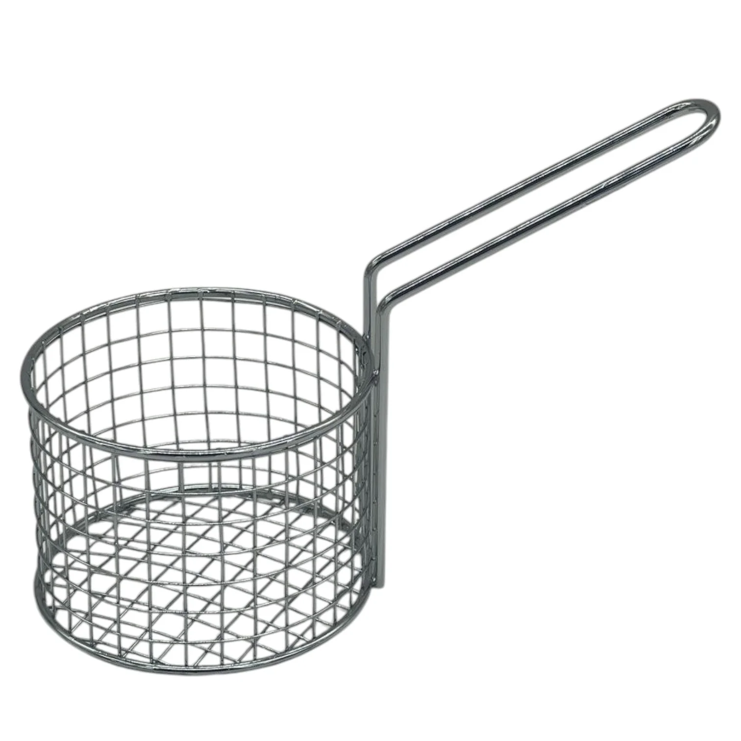 AKDC Stainless Steel Small Round Fry Basket with Handle-10cmX7cm-Steel
