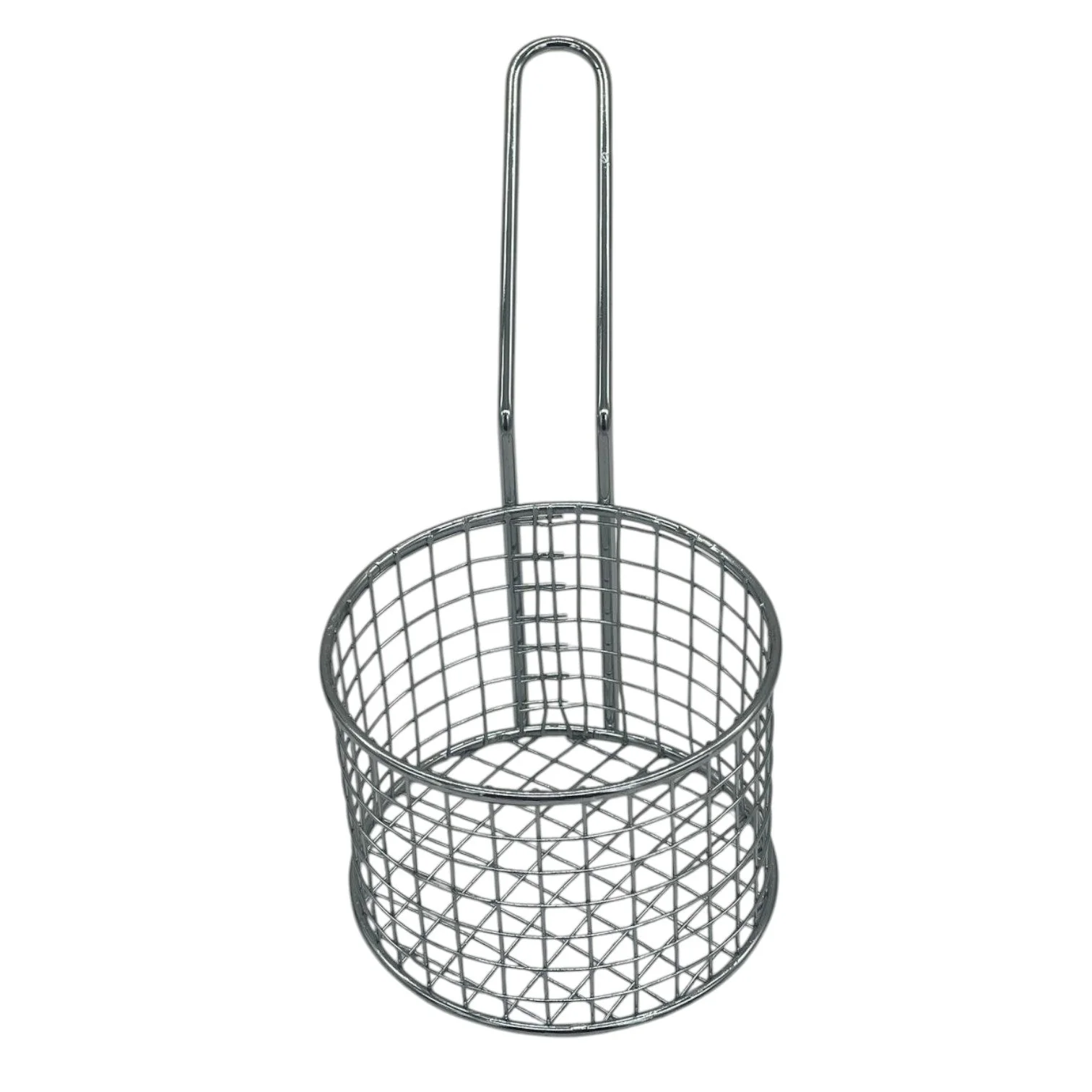 AKDC Stainless Steel Small Round Fry Basket with Handle-10cmX7cm-Steel - Image 3
