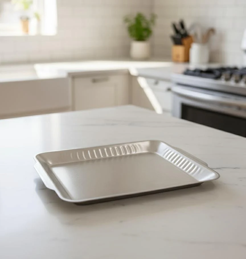AKDC Stainless Steel Tray – Plain Rectangular Silver Finish | 22×14 cm Classic Utility Tray