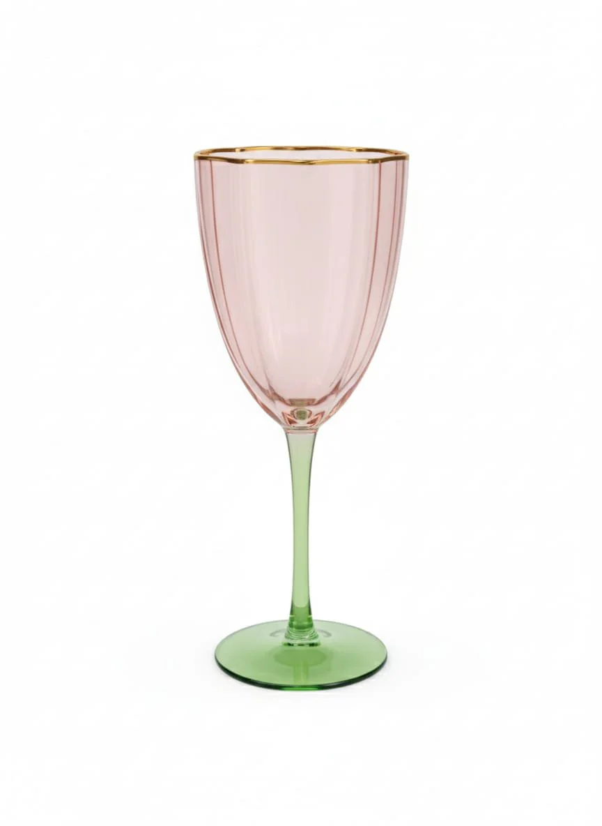 AKDC Stylish Cocktail Glass 300ml with Elegant Dual Tone Green and Pink Transparent Color Design for Parties and Home Bar - Image 2