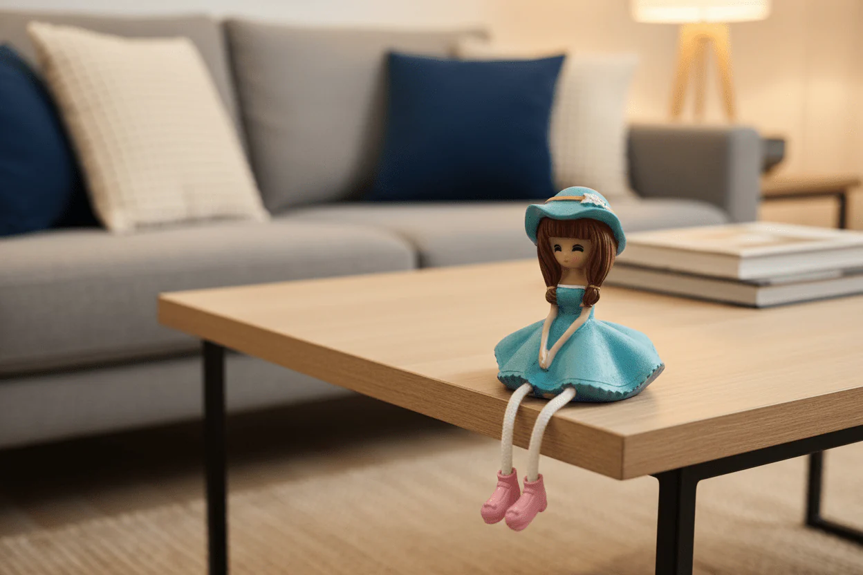 AKDC Stylish Polyresin Girl Figurine – Contemporary Blue Decorative Showpiece for Shelf & Table Décor, 14 cm - Image 2