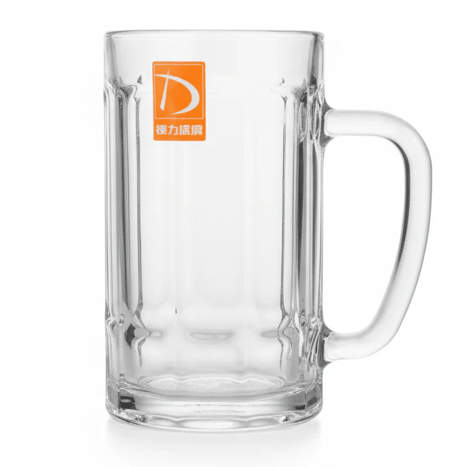 AKDC Tall Elegant Glass Mug with Strong Handle, Ideal for Beer – 410 ml