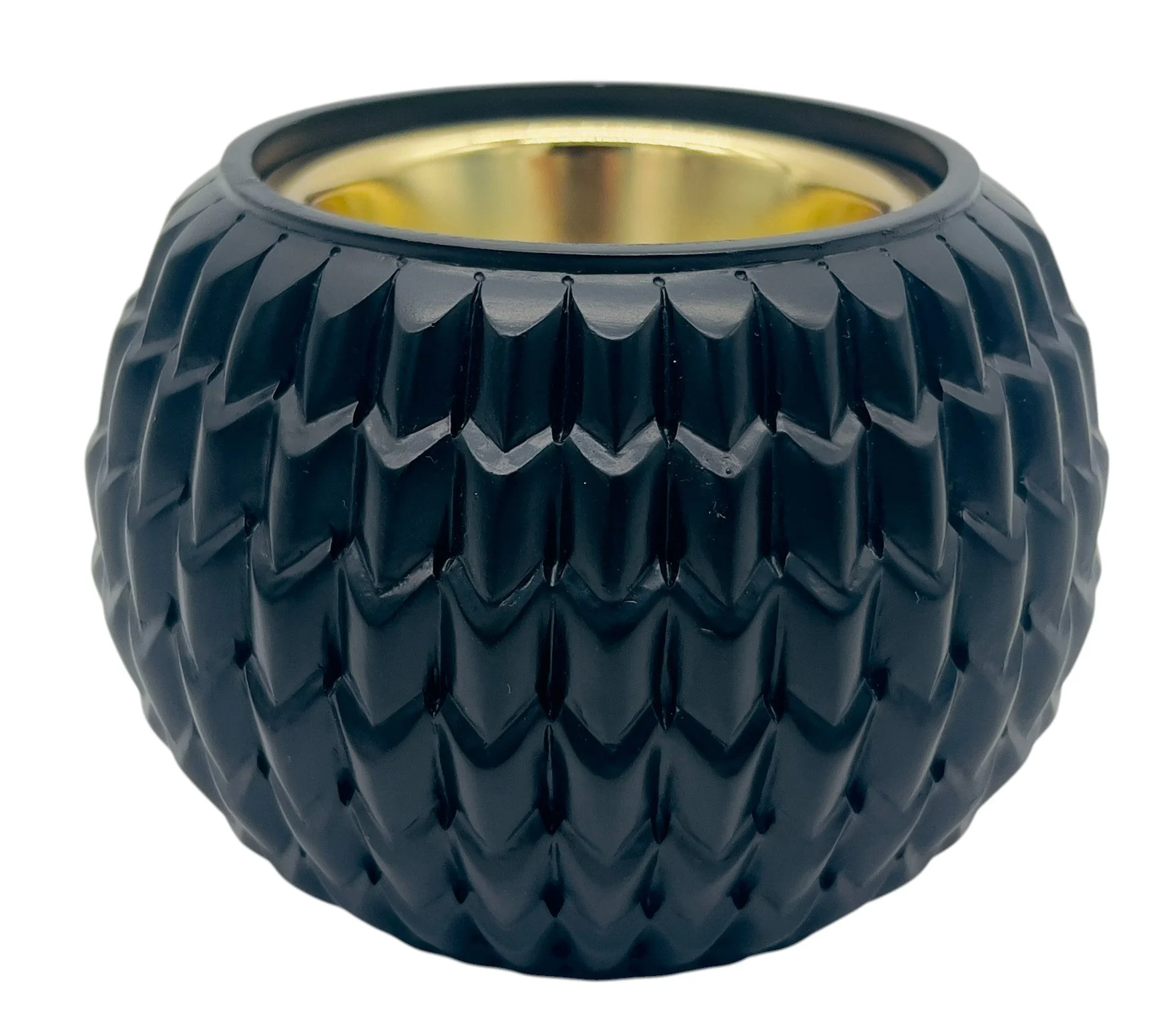 AKDC Textured Ceramic Incense Burner – Modern Black Finish, 9×9cm