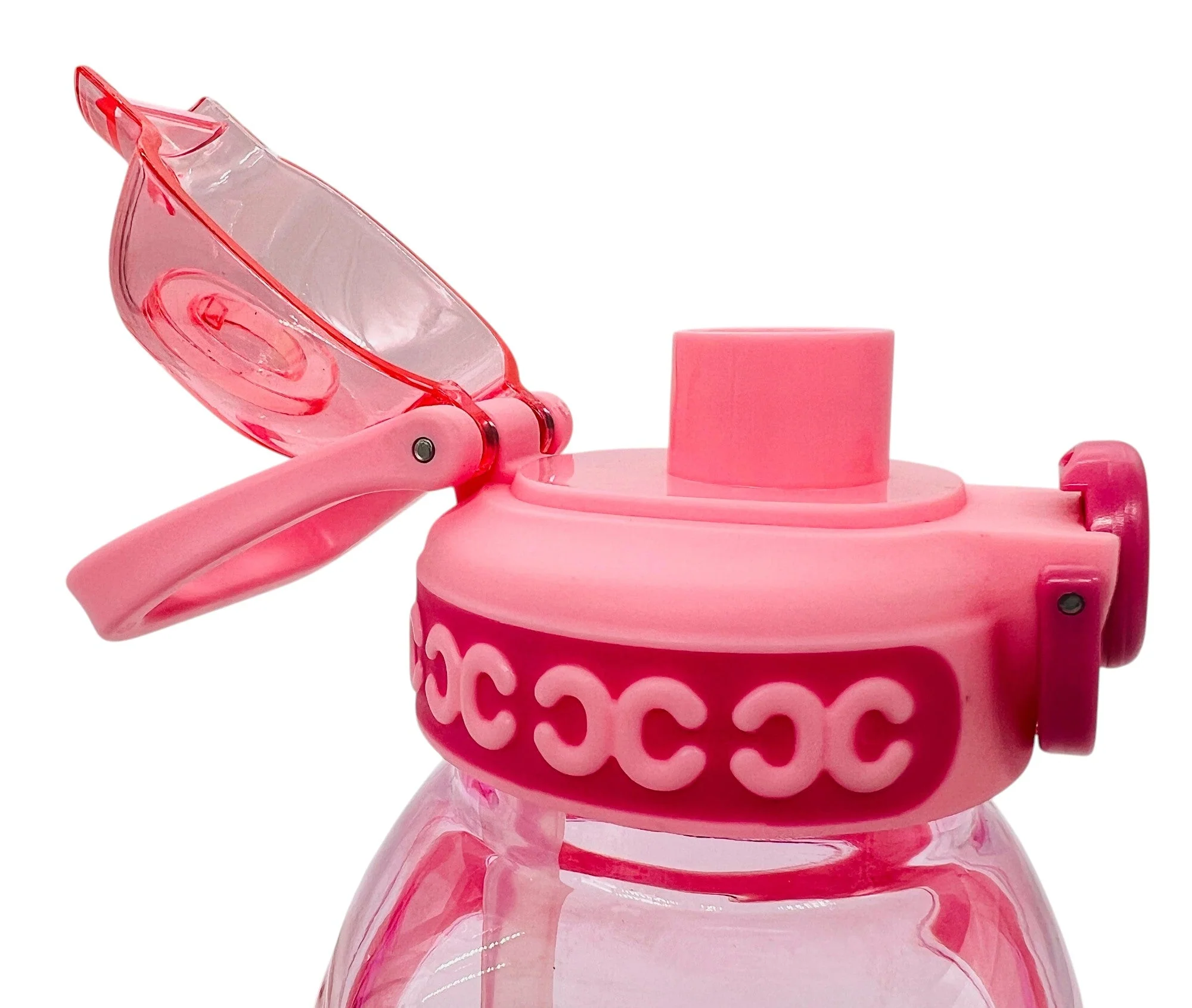 AKDC Transparent Plastic Water Bottle 1000ml, Pink - Image 2