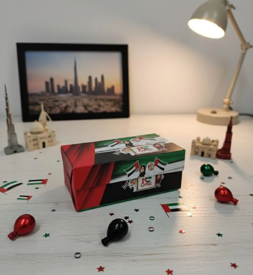 AKDC UAE Gift Box – Small Size 16×6CM, Ideal for National Day Gifting & Souvenir Packaging
