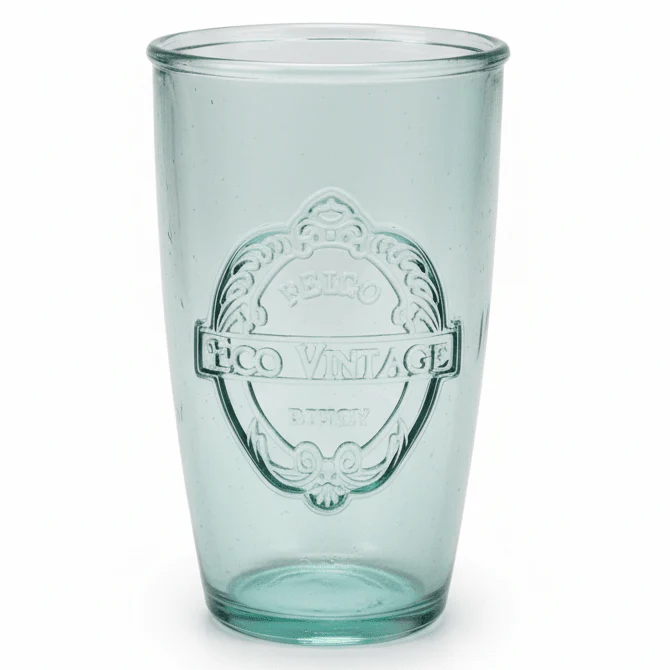 AKDC Vintage Style Eco Glass Tumbler – Classic Design Drinking Glass for Juice, Water & Beverages – 350 ml