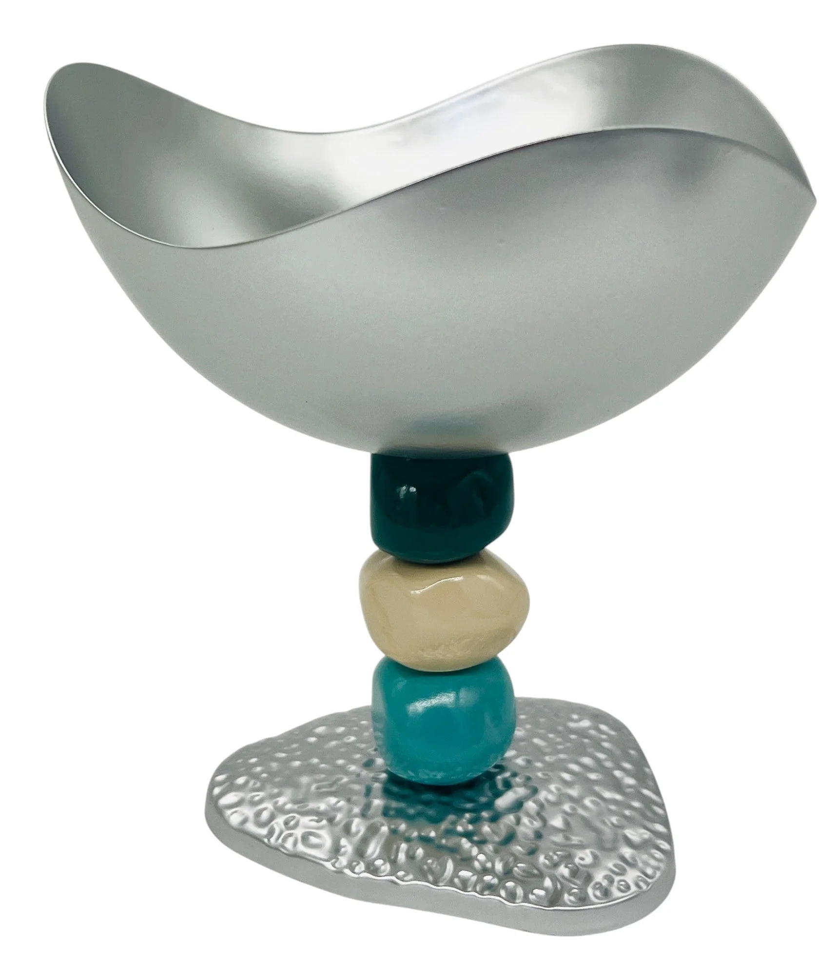 AKDC Wave Metal Footed Candy Bowl 14.5cm*14.5cm*15, Silver