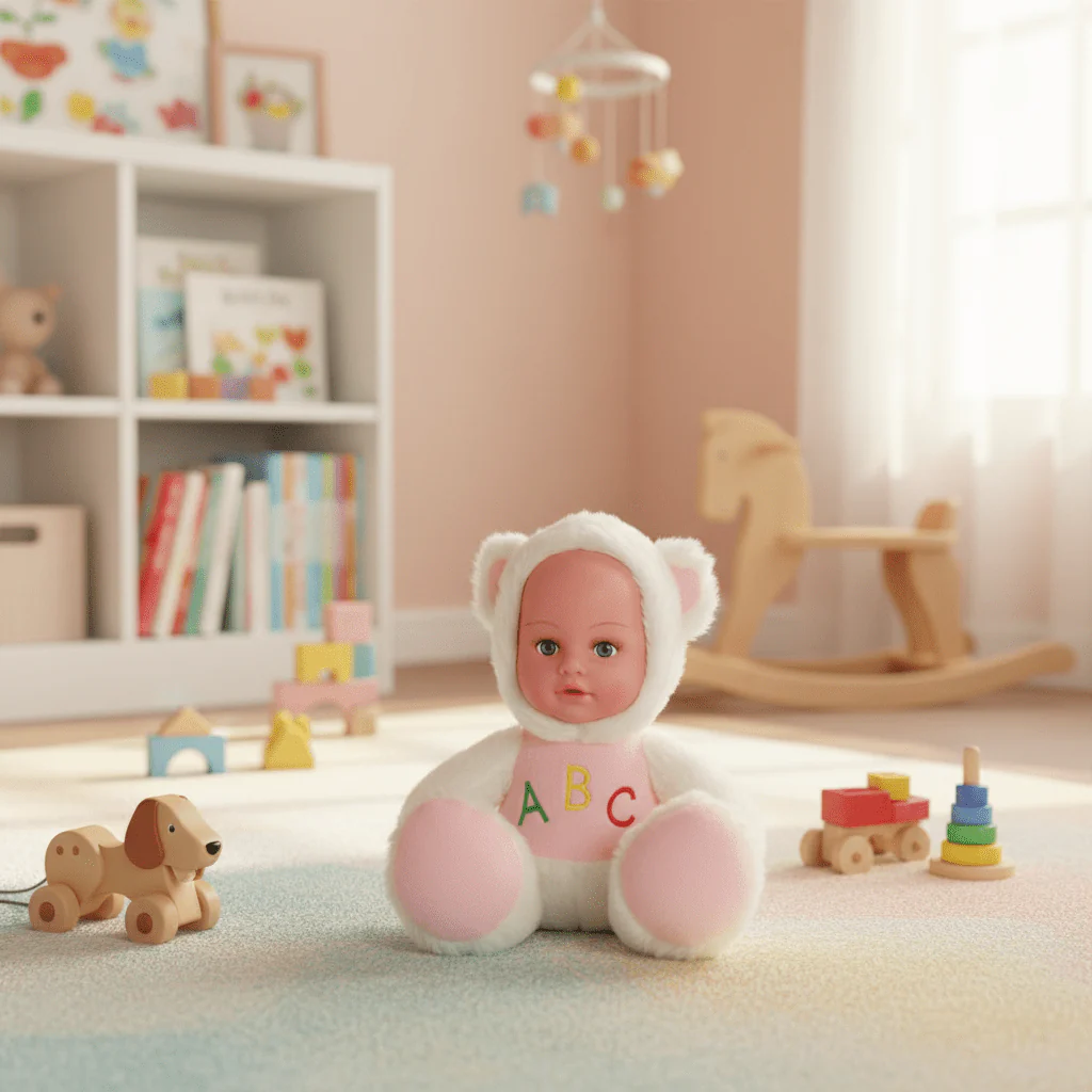 AKDC White Doll Soft Plush Toy 25cm Cute Stuffed Doll Toy Gift for Kids Girls Birthday Present - Image 2