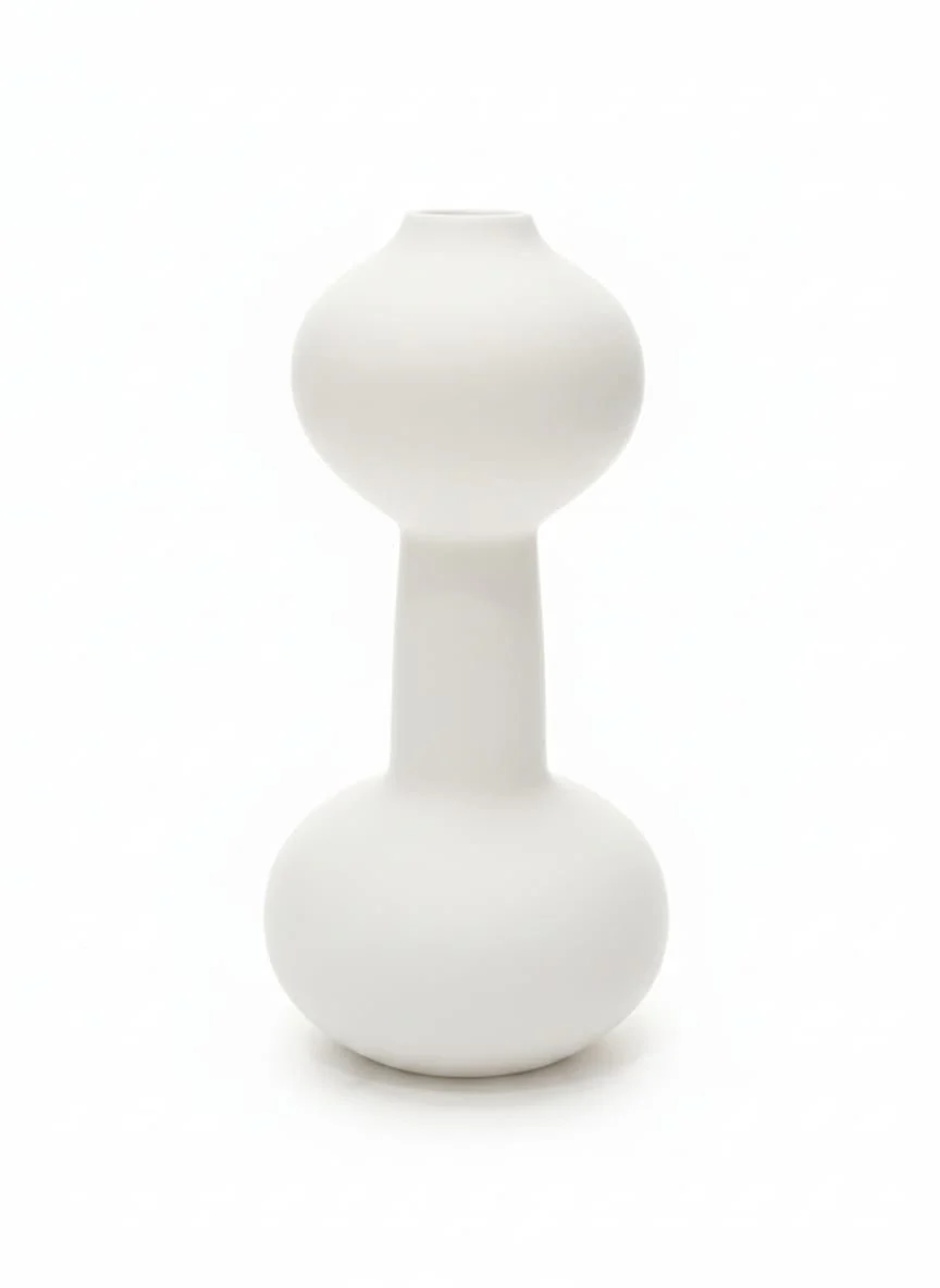 AKDC White Hard Plastic Vase – 30 cm Lightweight Modern Decorative Vase