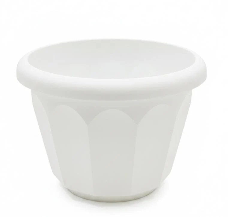 AKDC White Plastic Plant Pot – Tall Modern Garden Planter – 18×24 cm