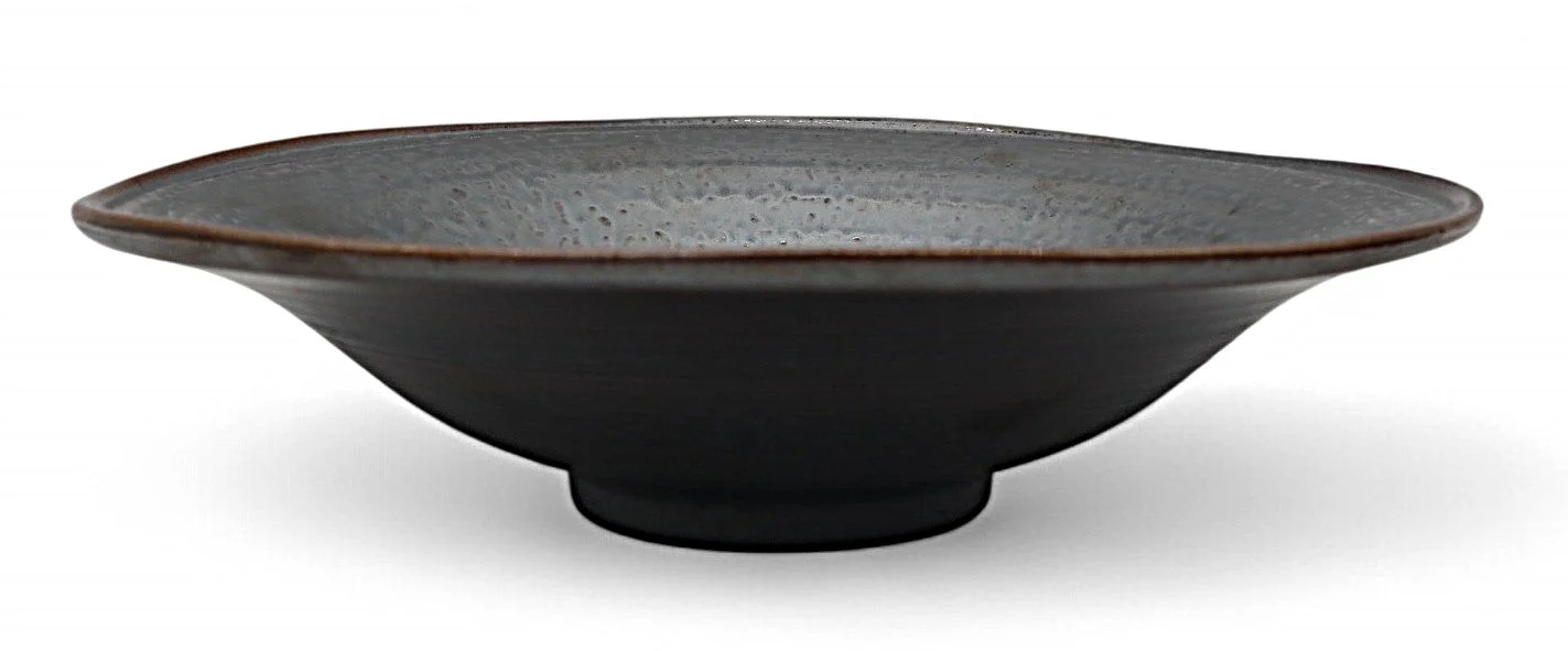 AKDC Wide Rustic Ceramic Bowl – 30×7.5 cm, Durable Handmade Style