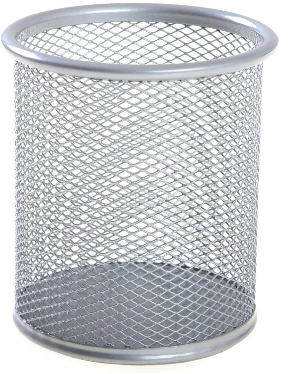 AKDC Metal Wire Mesh Pen Holder, Size (9X9.8Cm), Round Shape-Color Silver