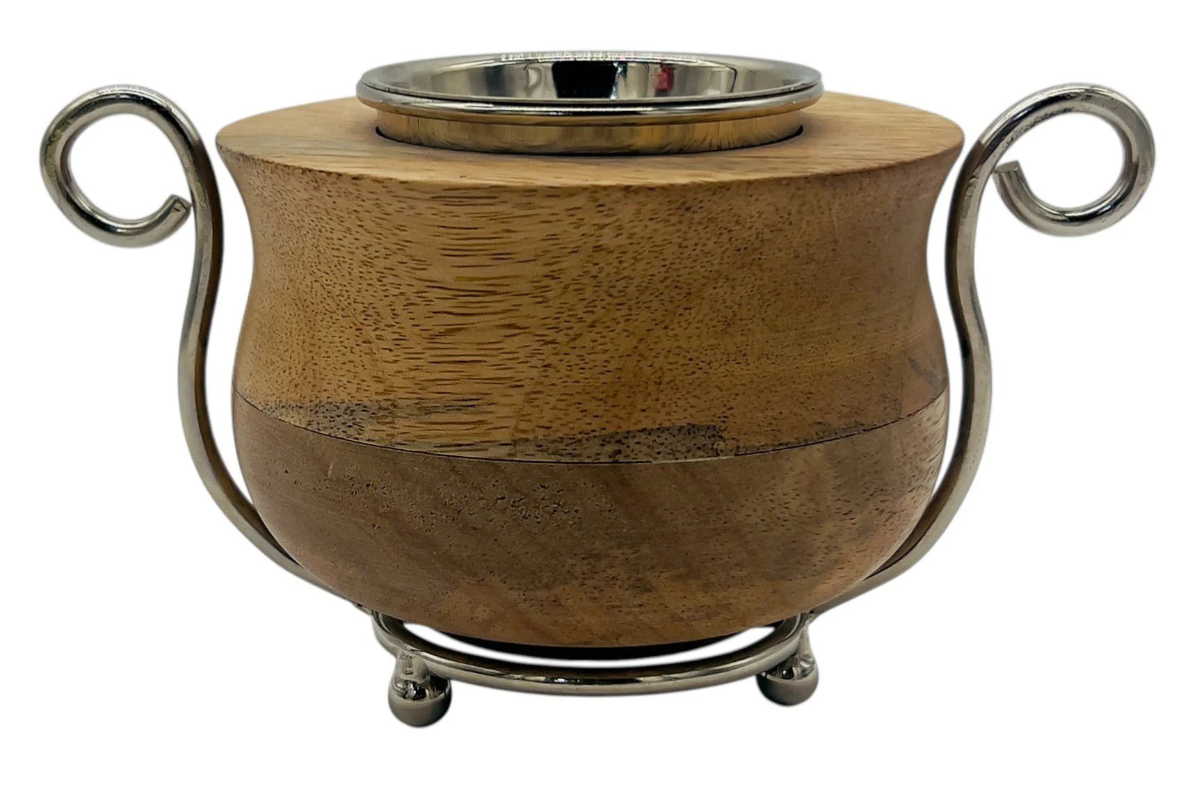 AKDC Wooden and Metal Incense Burner 12cm*9cm, Silver, BD32101