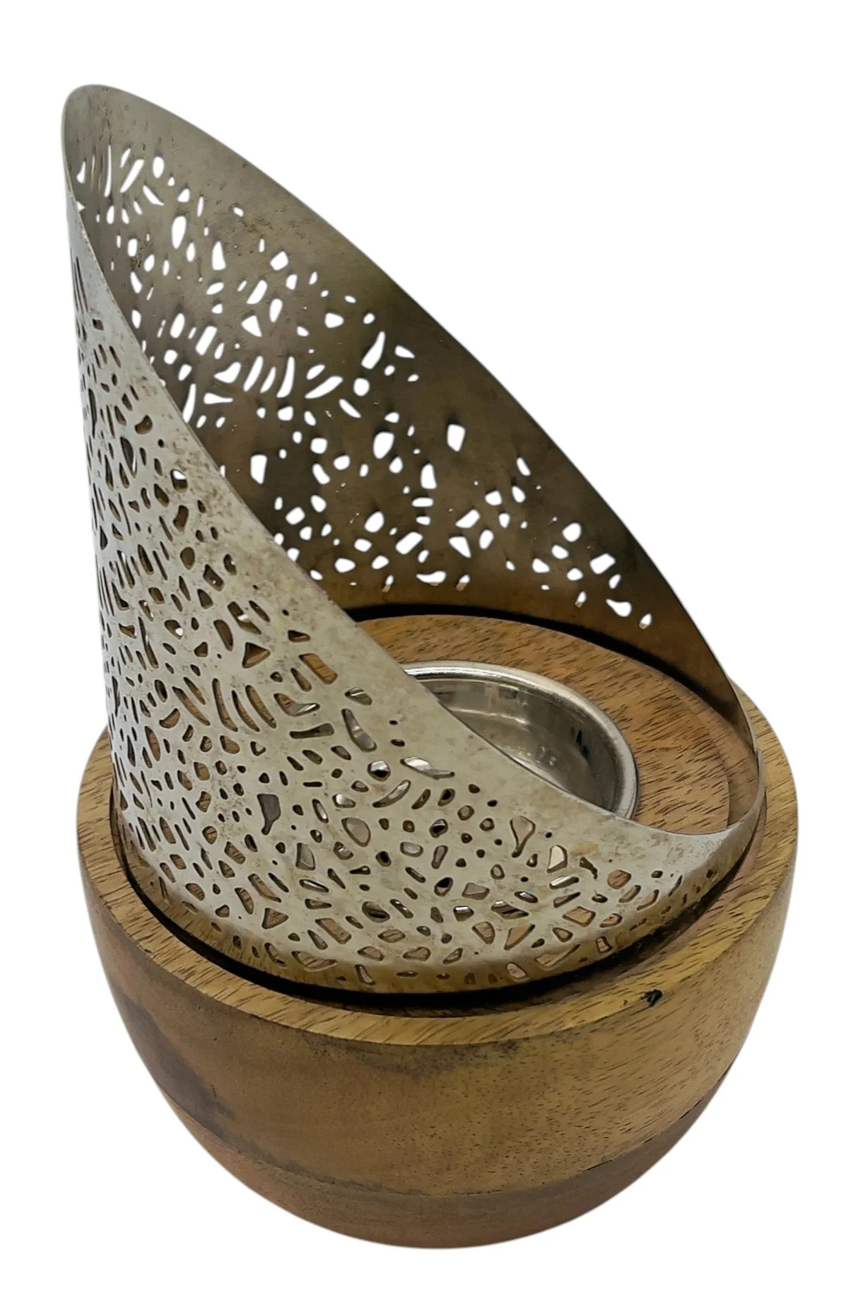 AKDC Wooden and Metal Incense Burner 13cm*22cm, Silver, BD32091 - Image 3
