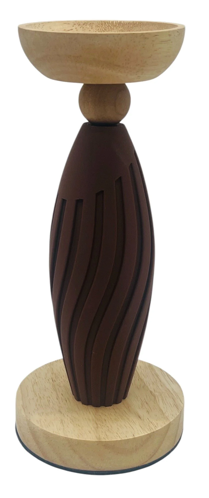 AKDC Wooden and Plastic Candle Holder 29cm*10cm, Brown